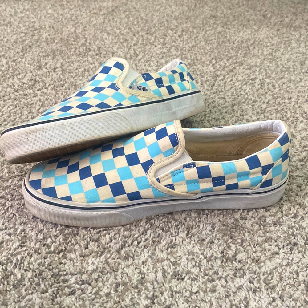 Vans blue and white checkerboard
